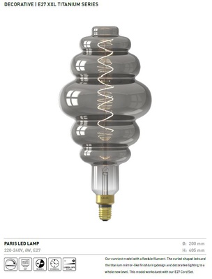 XXL SPECIAL ORGANIC PARIS LED BULBS