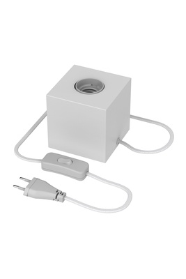 Tischlampe E27 Weiss mit Textilkabel