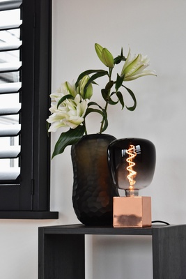 Tischlampe E27 Kupfer mit Textilkabel